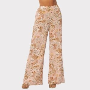 amuse society BLOSSOM WVN PANT HIGH WAIST WIDE LEG PANT side zipper floral print